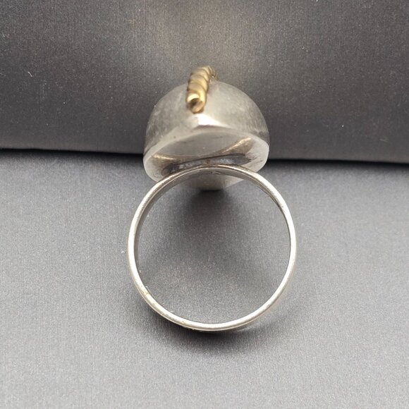 VTG Taxco Sterling Silver Marquise Dome Ring Size 6 TM-156 Rope Accent 8.04g - Picture 5 of 14